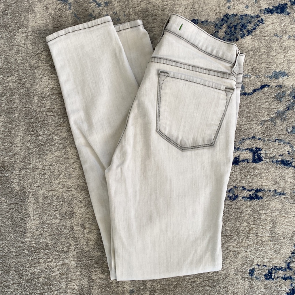 J Brand Capri Polar Wash Jeans White And Gray Skinny Size 25
